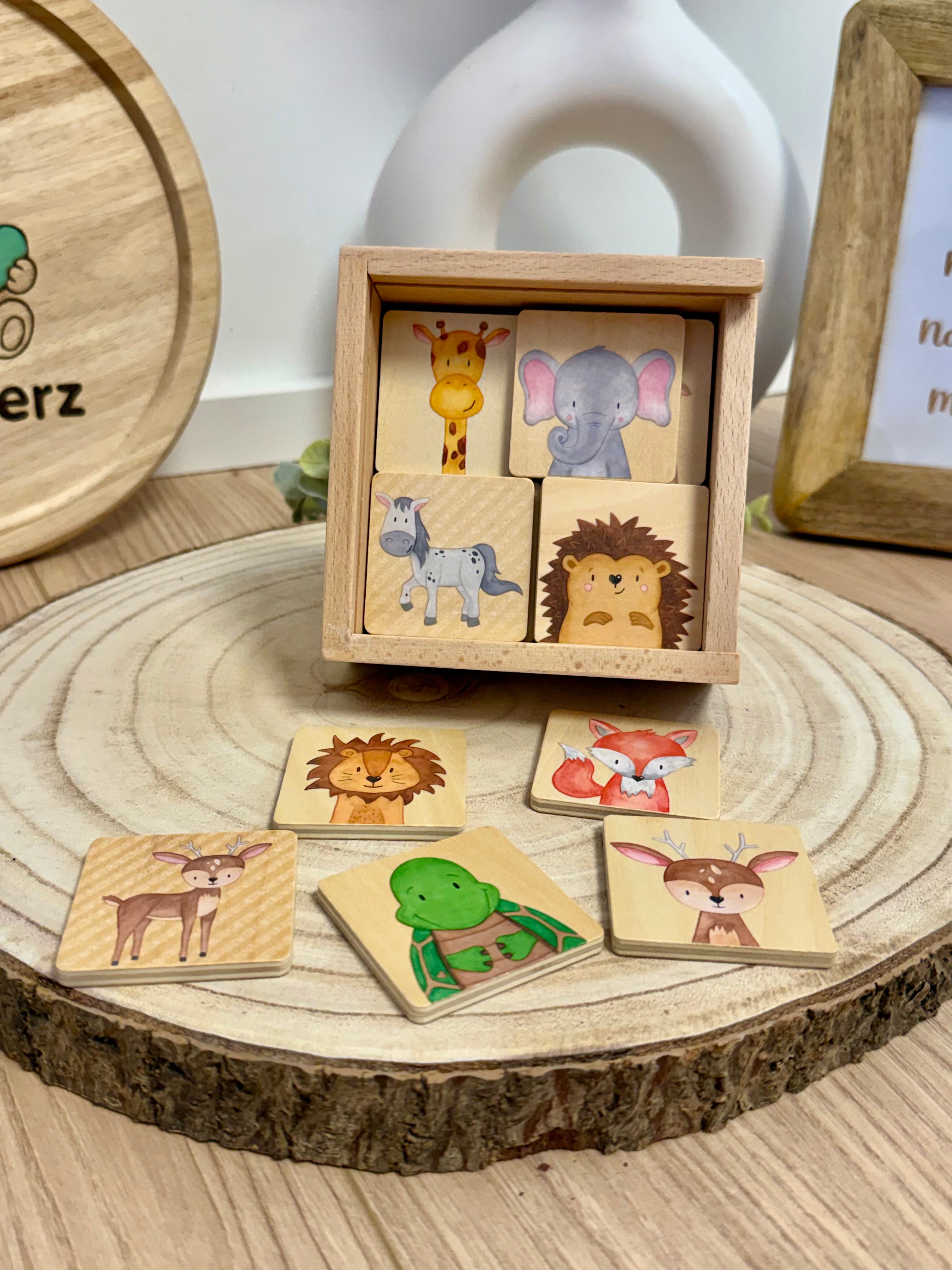 Memo Tiere – Gedächtnisspiel aus Holz