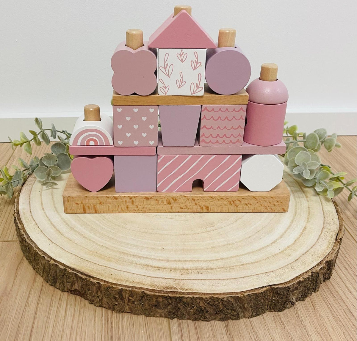 Steckspiel Haus Rosa aus Holz