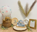 Steckspiel Haus Blau Pastell aus Holz